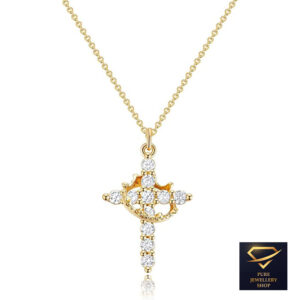 Crown Cross Pendant Necklace for Women