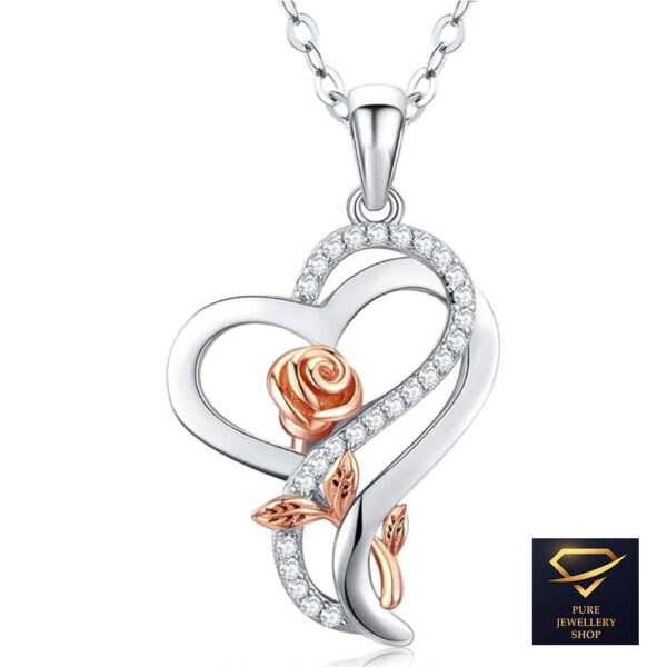 4 Heart Rose Necklace